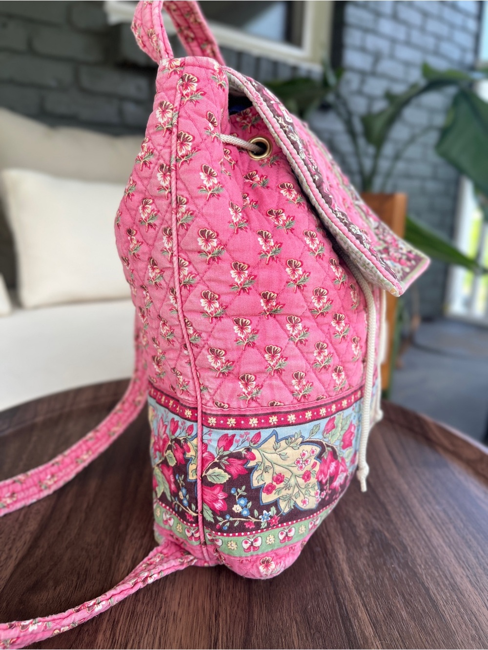 •SOLD• Vera Bradley Pink Pansy Backpack - Picture 3 of 9